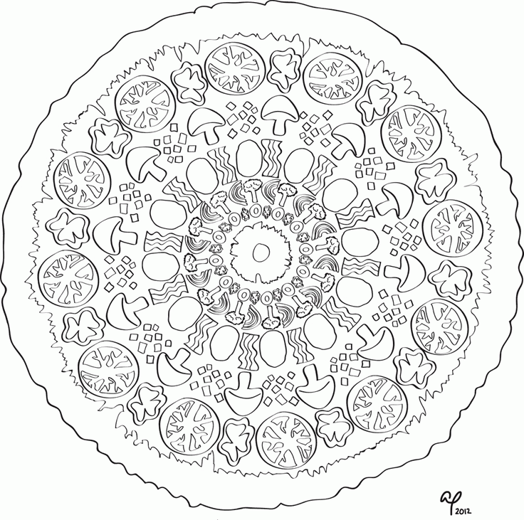 Plansa de colorat cu Pizza 27 20